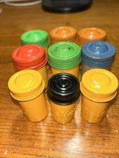 Nine 9  Vintage Empty Kodak Metal Film Canisters With Lids Original Rochester
