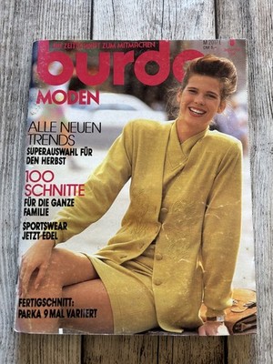 Burda Moden September 1990 9 90 Schnittmuster unbenutzt vollständig nähen