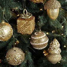 2026 Christmas Decoration New Gold Foam Christmas Ball Glitter Sequins Balls Xma