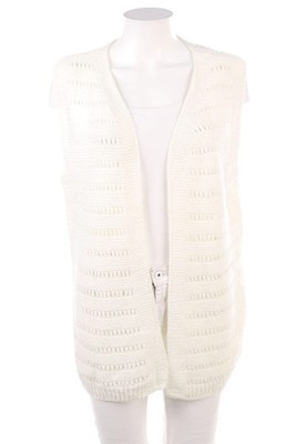 Ohne Label Strickweste Weste Lochstrick D 44 off-white