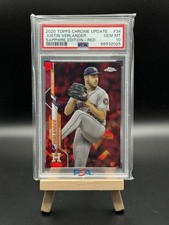 2020 Topps Chrome Update Sapphire Justin Verlander RED SAPPHIRE 3/5 PSA 10 POP 1