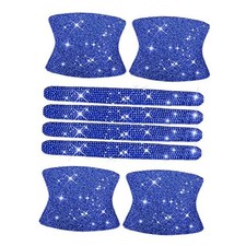 8pcs Bling Car Door Handle Protector Stickers,Crystal Rhinestone Glitter Blue