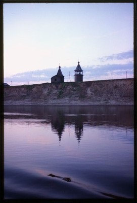 Log Chapel of Basil the Blessed,Bell Tower,Dvina River,Chukhchnea,Russia