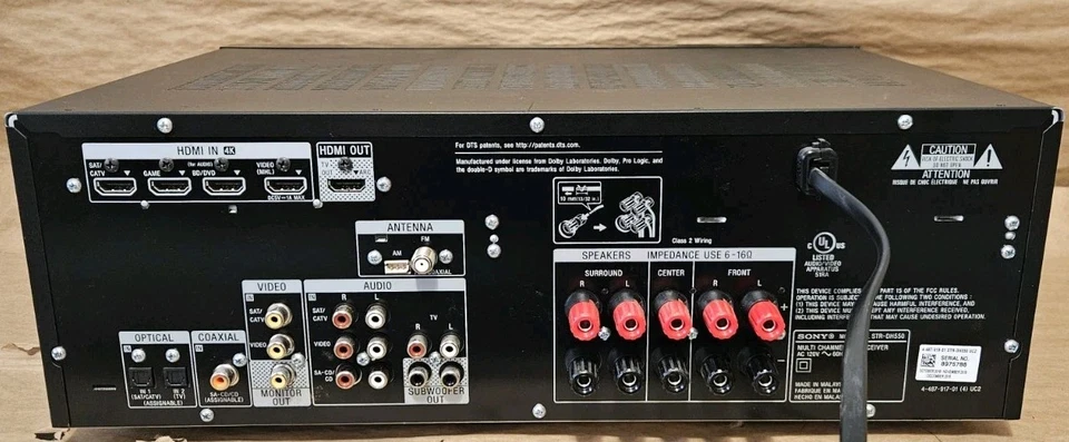 Sony STR-DH550 5.2 Ch 4K HDMI Home Theater Surround Sound Receiver Stereo System - Image 2 of 2