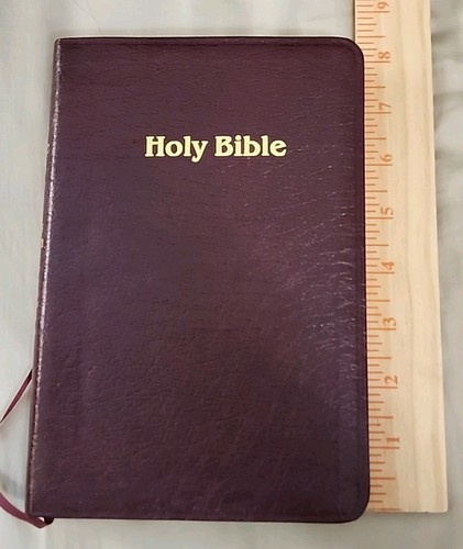 Vintage Thomas Nelson Crown Imperial Reference Bible KJV Burgundy Leather 585BG - Foto 23 di 23