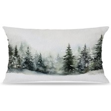 Rustic Christmas Winter Forest Pillow Covers 12x20, Farmhouse Color 12