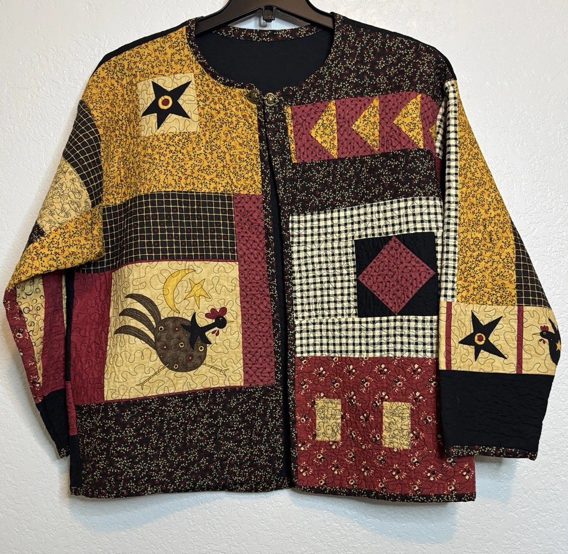 Cotton Patchwork Quilted Jacket Lined Country Cot… - image 1