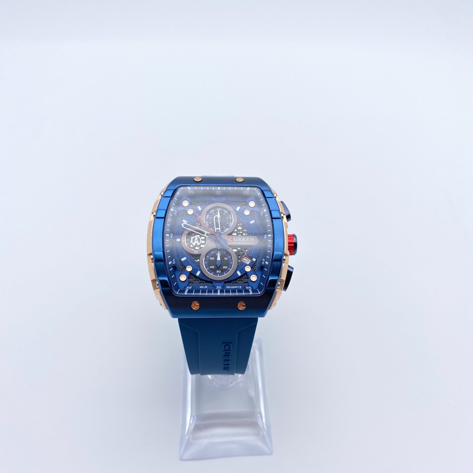 Montre bleue rectangle de 47 mm, l'accessoire idéal pour le bureau - 2