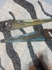 Folk Art Decorated 26  Wood Saw Hand Painted with Steam Locomotive by B. Fretwel