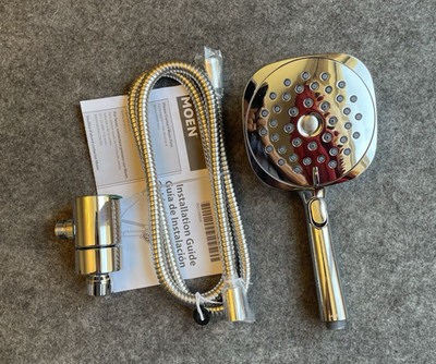 Moen 220H4EP Verso 6'' Handheld With Infiniti Dial In Chrome Magnetic W/ Hose