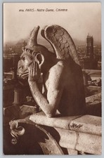 Vintage 1936 Paris Notre Dame Chimere Gargoyle Statue Postcard France
