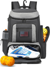Professional Pickleball Backpack with Shoe Compartment and Cooler Features