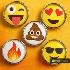 Emoji Snap Jewelry 18MM Ginger Charm Button Fits Snap Necklaces, Bracelets