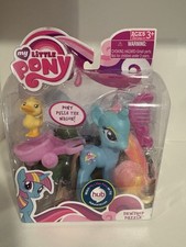 My Little Pony G4 Dewdrop Dazzle Wagon Pull Set Duck Comb 2010, NIB, MOC