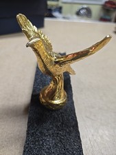 Vintage NOS PHEASANT Metal Trophy Topper Heavy Gold Tone Brass HOOD ORNAMENT