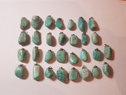 30 Stück Amazonit Kettenanhänger