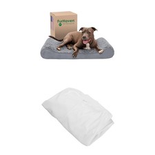 Furhaven dog bed Luxe Lounger Gray, Large W/same size waterproof liner