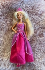 Barbie Doll 2015  pink Gown shoes Blonde hair pink highlights  Blue eyes 