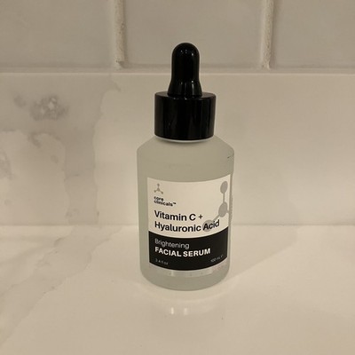 Core Clinicals Vitamin C +Hyaluronic Acid Brightening Facial Serum 3.4 Fl New 