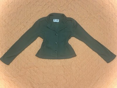 Volcom Women's Olive Green Scout Button-Up Short Jacket Long Sleeve S