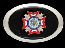 NA31101 VINTAGE 1970s VETERANS OF FOREIGN WARS MILITARY BELT BUCKLE