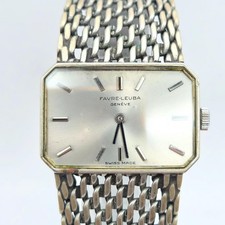 Favre Leuba Geneve Vintage Reloj de Cuerda Manual Plata Octágono Hecho en...