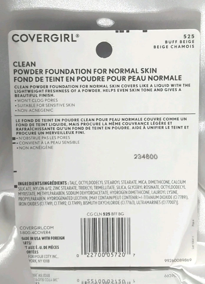 COVERGIRL Clean Powder Foundation Buff Beige 525 0.44 oz Compact NEW Sealed - Image 3 of 3
