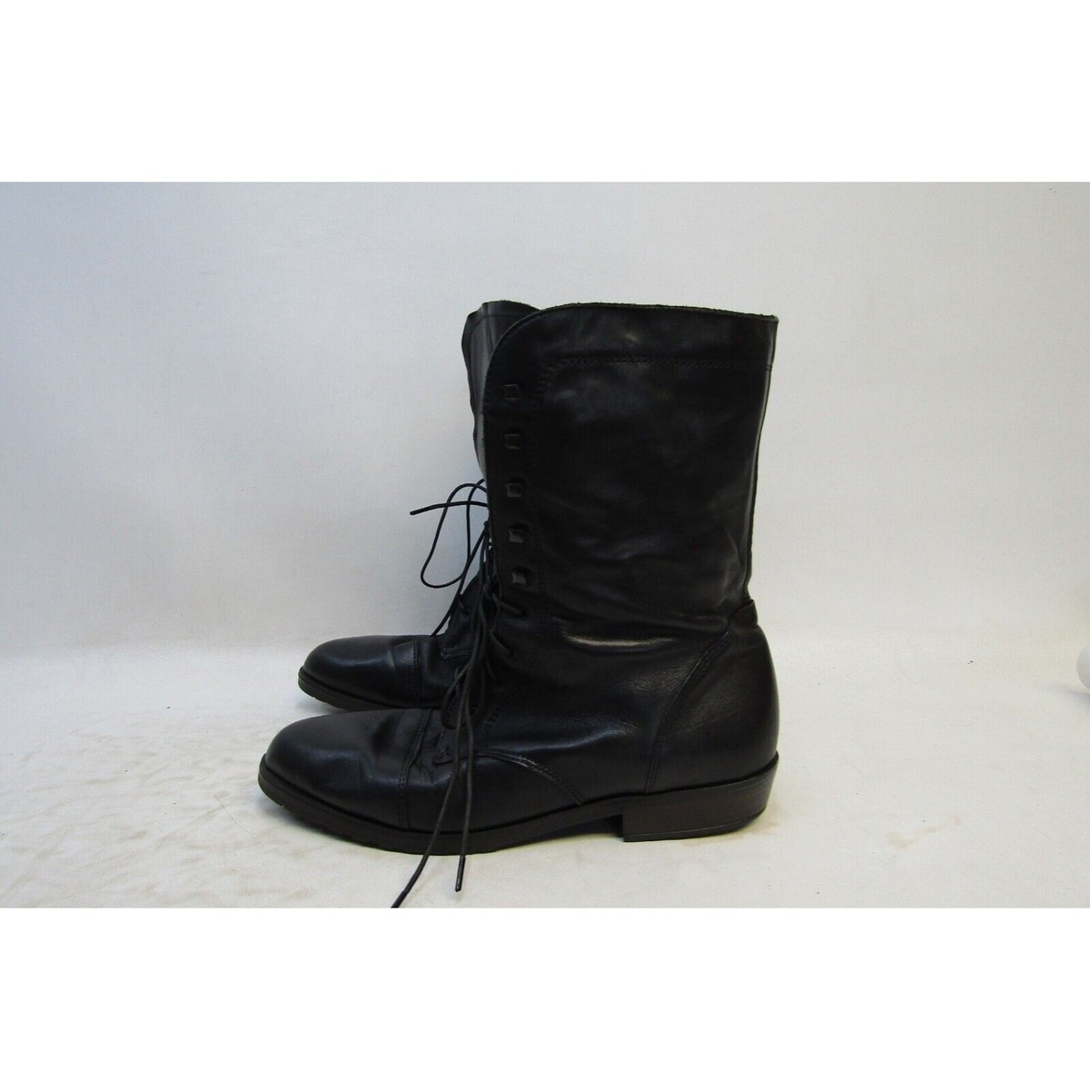 SANTANA CANADA Womens Size M Black Leather Laces Ankle Boots Booties