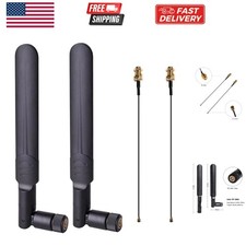 2 x 8dBi WiFi RP-SMA Male Antenna 2.4GHz 5.8GHz Dual Band 2 x 15CM U.FL/IPEX...