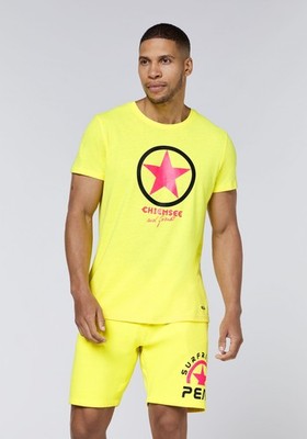 Chiemsee GOZZI Men T-Shirt Regular Fit Lemon Tonic Gelb Männer Shirt Print NEU