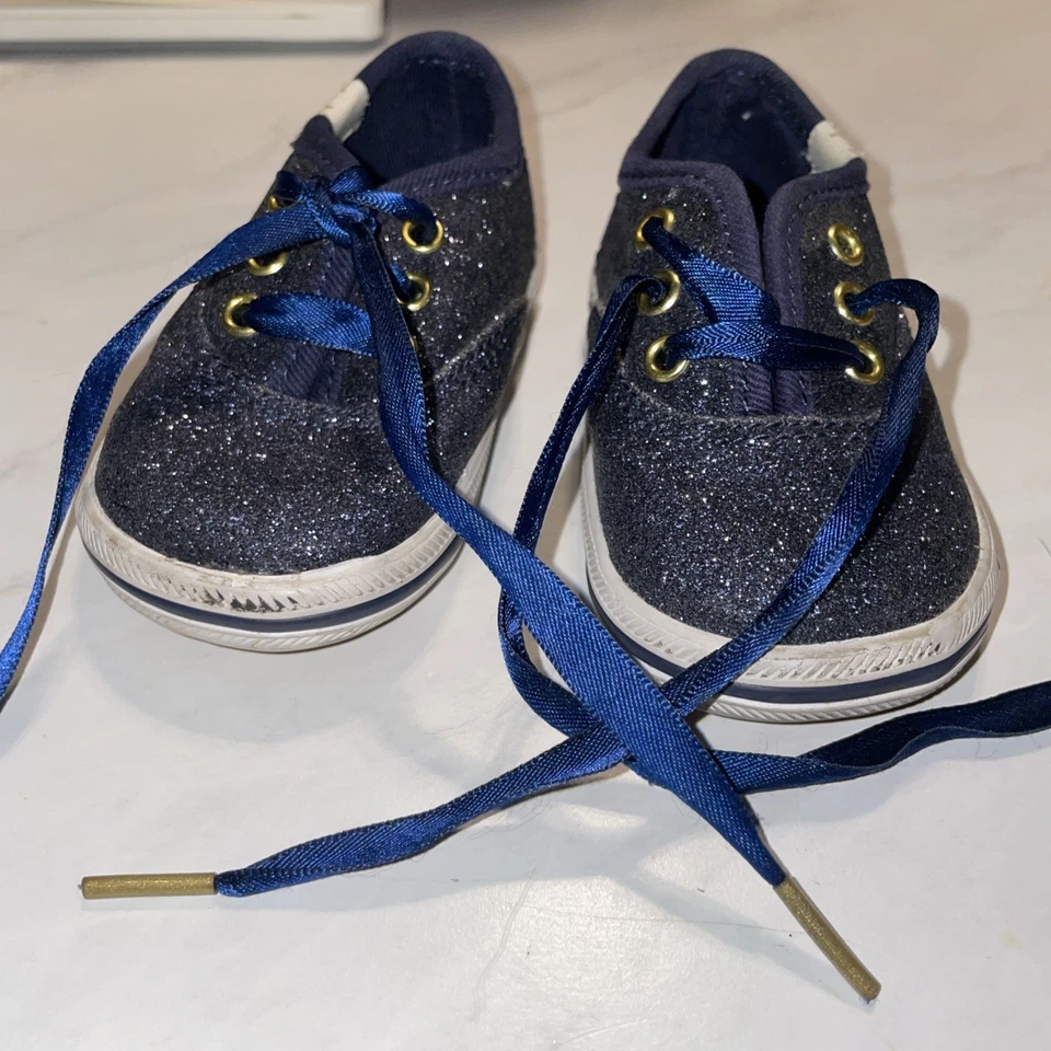Keds Kate Spade 闪耀婴儿运动鞋 2M 婴儿鞋蓝色珠光 — 第 4/4 张图片