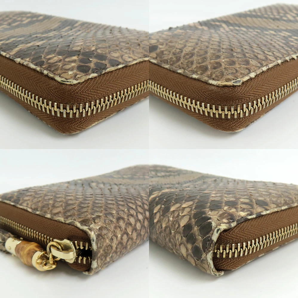 Gucci 307984 Python Brown Leather Tassel Coin Pur… - image 10