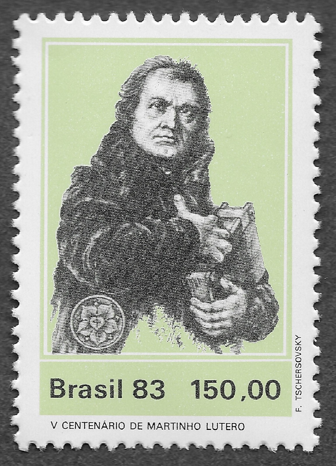 MMK Philately: Brazil Scott #1850 MNH 150cr Pale Green & Black Martin Luther