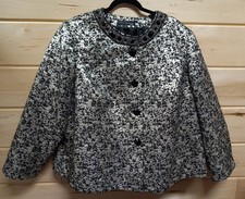 NIPON BOUTIQUE BLACK  GOLD BROCADE PARTY JACKET 24W WITH EMBELLISHMENTS.  N