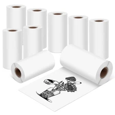57x30mm Sticker Thermal Paper White 9 Rolls Self-Adhesive Thermal Printer Pap...