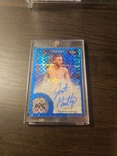 2024 UFC Topps Finest Intimidators Auto Justin Gaethje /75 BLUE CHECKERED REF.