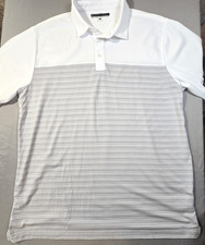 Pebble Beach Men's Stylish Performance Golf Polo Shirt XL Gray Striped Sports