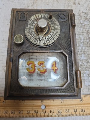 Antique Post Office Box Door Eagle Lock Co.- Point & Dial CIRCA 1903 BEVEL Glass