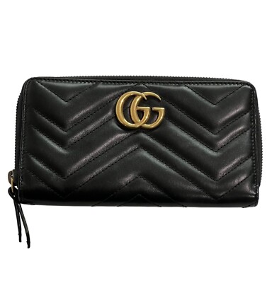 Gucci Marmot Zip Around Wallet in Black