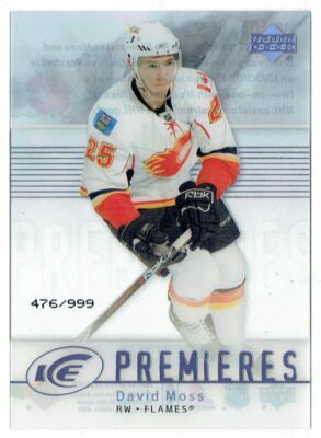 2007-08 UPPER DECK ICE DAVID MOSS ROOKIE 476/999 CALGARY FLAMES #148