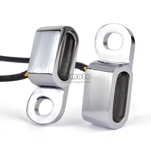 Motorcycle LED Mini Turn Signal Light Amber Handlebar Indicator For Harley Dyna - Picture 4 of 12