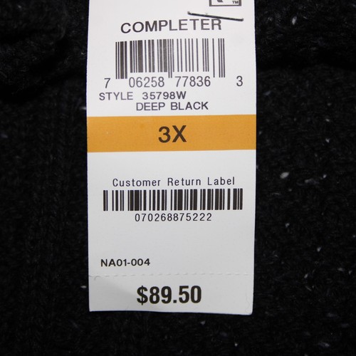 Style Co NEW Coat $90 Sz 3X Deep Black White Open Knit Cotton Wrap Duster Coat - Picture 10 of 13