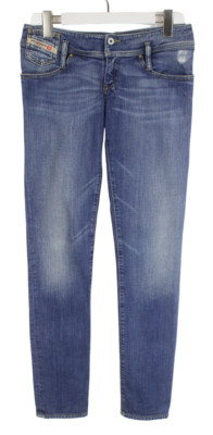 Diesel Matic 008DW Stretch Jeans Damen W29/L34 Zerrissen Whiskers Neu Blau