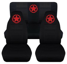 Frontrear Car Seat Covers Black Wred Army Star Fits Jeep Wrangler Yj Tj Lj Frontrear Car Seat Covers Black Wred Army Star Fits Jeep Wrangler Yj Tj Lj