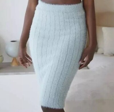 Meshki Skirt Womens M Jasmine Pistachio Striped Knit Stretchy