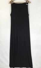 Michael Kors Women L Tank Dress Black Strappy Front Slit Formal Maxi Stretch