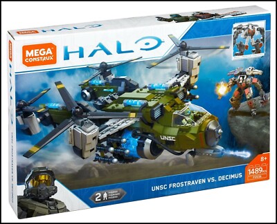 HALO MEGA BLOKS CONSTRUX UNSC FROSTRAVEN VS DECIMUS BUILDING SET
