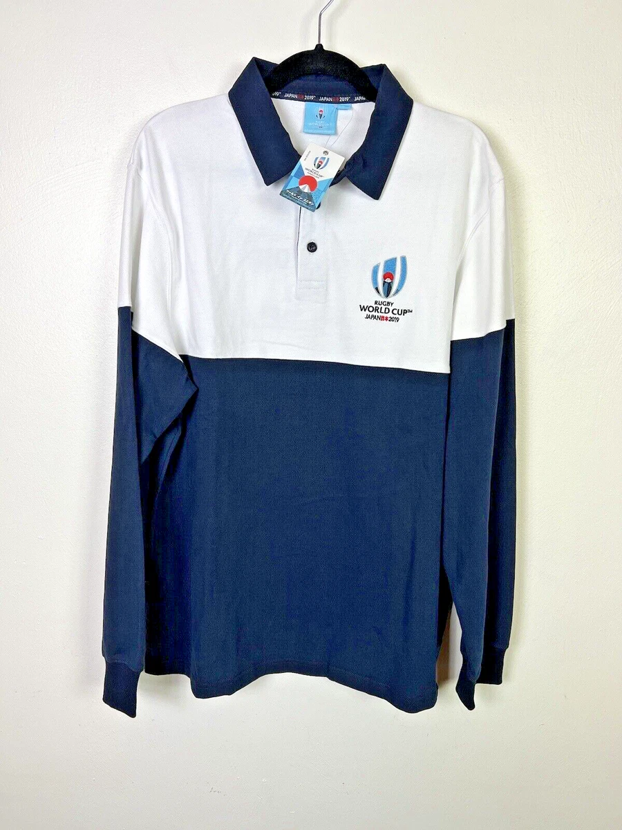 Rugby World Cup Japan 2019 Polo Long Sleeve Men s Size Large Navy