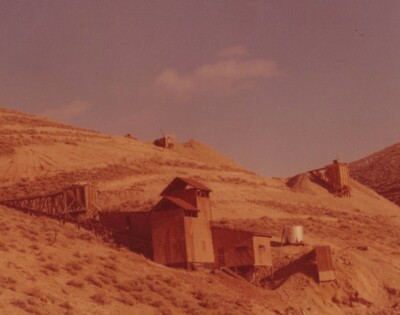 1950s Nevada Gold Mining Mill Abandoned Structures Desert Ghost Town Ruins