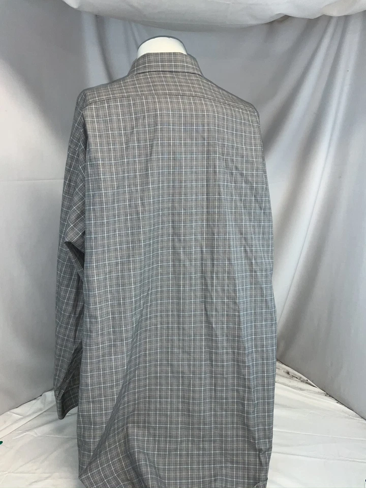 Camisa Michael Kors 20x36 Grande Gris Cuadros Algodón de Lujo Usada Una Vez YGI E0-368 Foto 4 de 4